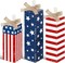3 Pcs Patriotic Decorations 4th of July Table Decor Red White Blue Decorations Memorial Day Wood Block Sign and Centerpiece for Home Office Independence Day Tiered Tray Decor(Striped Style)